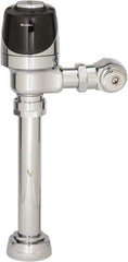 Sloan Valve Co. - 1-1/2" Spud Coupling, 3/4" Pipe, Closet Automatic Flush Valve - Handle Opening, 1.6 Gal per Flush, Plastic Cover, Powered by 4 AA Batteries - Eagle Tool & Supply