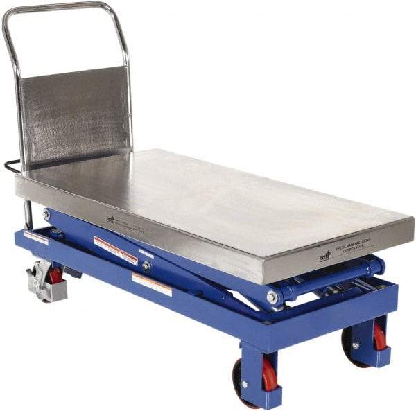 Vestil - 1,500 Lb Capacity Hydraulic Scissor Elevating Cart - 19" to 68" Lift Height, 47-1/2" Platform Length x 24" Platform Width - Eagle Tool & Supply