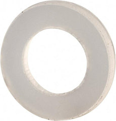 Made in USA - #4 Screw, Grade 6/6 Nylon Standard Flat Washer - 0.12" ID x 0.22" OD, 0.031" Thick, Plain Finish - Eagle Tool & Supply