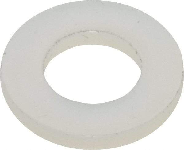 Made in USA - #12 Screw, Grade 6/6 Nylon Standard Flat Washer - 0.252" ID x 0.472" OD, 0.062" Thick, Plain Finish - Eagle Tool & Supply