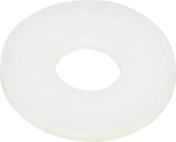 Made in USA - 1/4" Screw, Grade 6/6 Nylon Standard Flat Washer - 0.26" ID x 0.687" OD, 0.062" Thick, Plain Finish - Eagle Tool & Supply