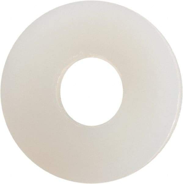 Made in USA - #5 Screw, Grade 6/6 Nylon Standard Flat Washer - 0.141" ID x 0.406" OD, 0.04" Thick, Plain Finish - Eagle Tool & Supply