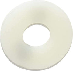 Made in USA - 1/4" Screw, Grade 6/6 Nylon Standard Flat Washer - 0.281" ID x 0.734" OD, 0.062" Thick, Plain Finish - Eagle Tool & Supply