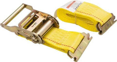 Lift-All - 12' Long x 2" Wide, 1,000 Lb Basket Capacity, 3,000 Lb Vertical Capacity, Polyester Web Sling - Yellow - Eagle Tool & Supply