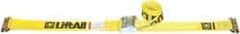 Lift-All - 12' Long x 2" Wide, 800 Lb Basket Capacity, 2,500 Lb Vertical Capacity, Polyester Web Sling - Yellow - Eagle Tool & Supply
