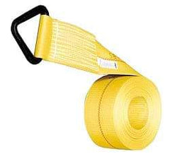 Lift-All - 27' Long x 4" Wide, 5,000 Lb Vertical Capacity, Polyester Web Sling - Yellow - Eagle Tool & Supply