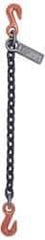 Lift-All - 5' Long x 1-29/32" Wide, 4,300 Lb Basket Capacity, Alloy Steel Web Sling - 4,300 Lb Choker Capacity, SGG Chain Sling, 9/32" Diam Chain, Natural, Single Style - Eagle Tool & Supply