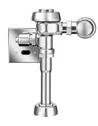 Sloan Valve Co. - 1-1/4" Spud Coupling, 3/4" Pipe, Urinal Automatic Flush Valve - Handle Opening, 3.5 Gal per Flush, Metal Cover, Powered by Electrical Line with 24 Volt Step Down Transformer - Eagle Tool & Supply