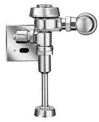 Sloan Valve Co. - 3/4" Spud Coupling, 3/4" Pipe, Urinal Automatic Flush Valve - Handle Opening, 1.5 Gal per Flush, Metal Cover, Powered by Electrical Line with 24 Volt Step Down Transformer - Eagle Tool & Supply