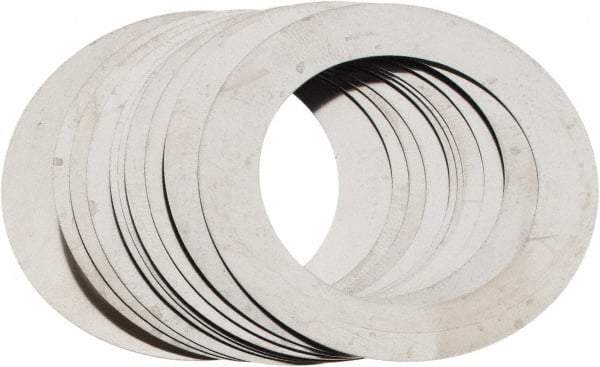 Made in USA - 0.006" Thick, 1-1/8" Inside x 1-5/8" OD, Round Shim - Uncoated 302/304 Stainless Steel - Eagle Tool & Supply