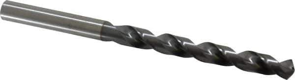 OSG - 8.001mm 120° Vanadium High Speed Steel Jobber Drill - TiCN Finish, Right Hand Cut, Spiral Flute, Straight Shank, 117mm OAL, Standard Point - Eagle Tool & Supply