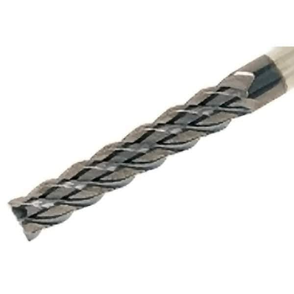 Iscar - 1/4", 1-1/2" LOC, 1/4" Shank Diam, 4" OAL, 6 Flute, Solid Carbide Square End Mill - Single End, TiAlN Finish, Spiral Flute, 45° Helix, Centercutting, Right Hand Cut, Right Hand Flute - Eagle Tool & Supply