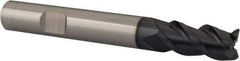 Iscar - 3/8", 3/4" LOC, 3/8" Shank Diam, 3" OAL, 3 Flute, Solid Carbide Square End Mill - Single End, TiAlN Finish, Spiral Flute, 45° Helix, Centercutting, Right Hand Cut, Right Hand Flute - Eagle Tool & Supply