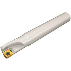 Iscar - 20mm Cut Diam, 22mm Max Depth of Cut, 20mm Shank Diam, 120mm OAL, Indexable Square Shoulder End Mill - Cylindrical Shank, 90° Lead Angle, Through Coolant, Series Heliquad - Eagle Tool & Supply