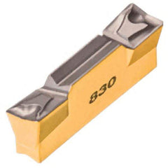 Iscar - 5004HFPL Grade IC830, 5mm Cutting Width Carbide Grooving Insert - 2.5mm Max Depth of Cut, Left Hand, 0.4mm Corner Radius, TiAlN Finish - Eagle Tool & Supply
