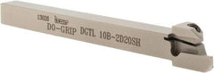 Iscar - External Thread, 0.3937" Max Depth of Cut, 1.9mm Min Groove Width, 120mm OAL, Left Hand Indexable Grooving Cutoff Toolholder - 10mm Shank Height x 10mm Shank Width, DG.. Insert Style, DGT Toolholder Style, Series Do-Grip - Eagle Tool & Supply