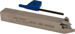 Iscar - External Thread, 1/2" Max Depth of Cut, 1.9mm Min Groove Width, 120mm OAL, Left Hand Indexable Grooving Cutoff Toolholder - 16mm Shank Height x 16mm Shank Width, DG.. Insert Style, DGT Toolholder Style, Series Do-Grip - Eagle Tool & Supply