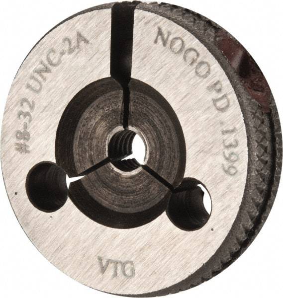 Vermont Gage - 8-32 No Go Single Ring Thread Gage - Class 2A, Tool Steel - Eagle Tool & Supply