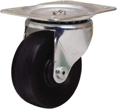 Hamilton - 4" Diam x 1-1/2" Wide x 5" OAH Top Plate Mount Swivel Caster - Hard Rubber, 300 Lb Capacity, Self-Lubricating Bearing, 4 x 5-1/8" Plate - Eagle Tool & Supply
