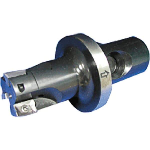 Iscar - 1-1/4" Cut Diam, 0.35" Max Depth of Cut, 3.74" OAL, Indexable Square Shoulder End Mill - CF4 Modular Connection, 90° Lead Angle, Through Coolant, Series ClickFit, Heli2000 - Eagle Tool & Supply