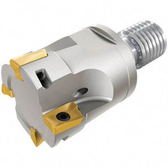 Iscar - 25mm Cut Diam, 10mm Max Depth of Cut, Indexable Square Shoulder End Mill - M12 Modular Connection, 90° Lead Angle, Through Coolant, Series FlexFit, Heli2000 - Eagle Tool & Supply