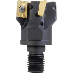Iscar - 1-1/2" Cut Diam, 0.56" Max Depth of Cut, Indexable Square Shoulder End Mill - M16 Modular Connection, 90° Lead Angle, Through Coolant, Series FlexFit, Heli2000 - Eagle Tool & Supply