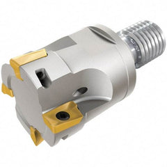 Iscar - 20mm Cut Diam, 10mm Max Depth of Cut, Indexable Square Shoulder End Mill - M10 Modular Connection, 90° Lead Angle, Through Coolant, Series FlexFit, Heli2000 - Eagle Tool & Supply