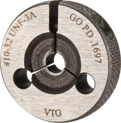 Vermont Gage - 10-32 Go Single Ring Thread Gage - Class 3A, Tool Steel - Eagle Tool & Supply
