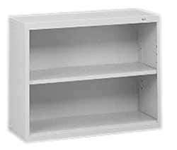 Tennsco - 2 Shelf, 28" High x 34-1/2" Wide Bookcase - 13-1/2" Deep, Steel, Putty - Eagle Tool & Supply