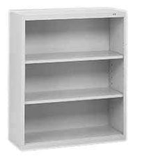 Tennsco - 3 Shelf, 40" High x 34-1/2" Wide Bookcase - 13-1/2" Deep, Steel, Putty - Eagle Tool & Supply