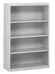 Tennsco - 4 Shelf, 52" High x 34-1/2" Wide Bookcase - 13-1/2" Deep, Steel, Putty - Eagle Tool & Supply