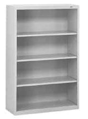 Tennsco - 4 Shelf, 52" High x 34-1/2" Wide Bookcase - 13-1/2" Deep, Steel, Putty - Eagle Tool & Supply