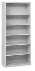 Tennsco - 6 Shelf, 78" High x 34-1/2" Wide Bookcase - 13-1/2" Deep, Steel, Putty - Eagle Tool & Supply