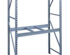Tennsco - 10,000 Lb Capacity Bulk Storage Welded Rack End - 1-3/4" Wide x 96" High x 24" Deep x 1-3/4" Thick, Medium Gray - Eagle Tool & Supply