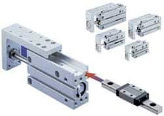 SMC PNEUMATICS - 6mm Bore x 15mm Stroke Compact Slide Cylinder - 101.5 Max psi, 14 to 158°F, M5x0.8 Port, 54.5mm Long x 16mm Wide x 39mm High - Eagle Tool & Supply