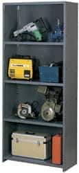 Tennsco - 6 Shelf, 450 Lb. Capacity, Free Standing Closed Shelving - 48 Inch Wide x 24 Inch Deep x 87 Inch High, Medium Gray - Eagle Tool & Supply