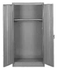Tennsco - 1 Shelf Wardrobe Storage Cabinet - Steel, 36" Wide x 18" Deep x 72" High, Putty - Eagle Tool & Supply