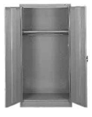 Tennsco - 1 Shelf Wardrobe Storage Cabinet - Steel, 36" Wide x 18" Deep x 72" High, Putty - Eagle Tool & Supply