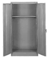 Tennsco - 1 Shelf Wardrobe Storage Cabinet - Steel, 36" Wide x 18" Deep x 78" High, Putty - Eagle Tool & Supply