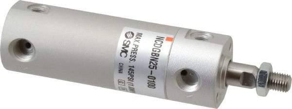 SMC PNEUMATICS - 1" Bore Double Acting Air Cylinder - 1/8 Port, 5/16-24 Rod Thread, 140 Max psi, 40 to 140°F - Eagle Tool & Supply