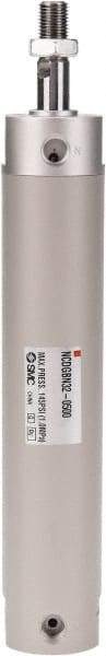 SMC PNEUMATICS - 1-1/4" Bore Double Acting Air Cylinder - 1/8 Port, 7/16-20 Rod Thread, 140 Max psi, 40 to 140°F - Eagle Tool & Supply