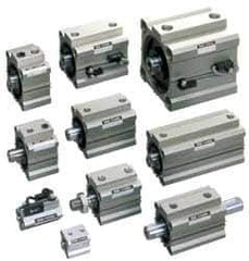 SMC PNEUMATICS - 1-15/16" Stroke x 1" Bore Double Acting Air Cylinder - 10-32 Port, 1/4-28 Rod Thread, 145 Max psi, 15 to 160°F - Eagle Tool & Supply