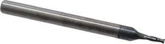 SGS - 3/64", 7/64" LOC, 1/8" Shank Diam, 1-1/2" OAL, 2 Flute, Solid Carbide Square End Mill - Single End, AlTiN Finish, Spiral Flute, 30° Helix, Centercutting, Right Hand Cut, Right Hand Flute, Series 3 - Eagle Tool & Supply