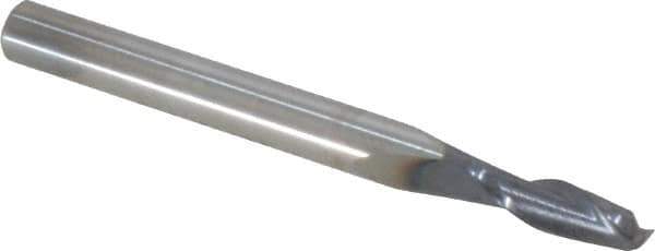 SGS - 5/32", 1/2" LOC, 3/16" Shank Diam, 2" OAL, 2 Flute, Solid Carbide Square End Mill - Single End, AlTiN Finish, Spiral Flute, 30° Helix, Centercutting, Right Hand Cut, Right Hand Flute, Series 3 - Eagle Tool & Supply