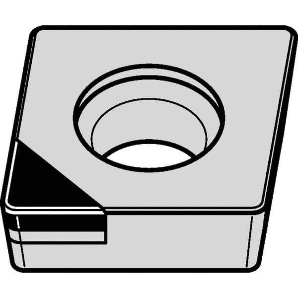 Kennametal - CCGW32.51 F Grade KD1425 Polycrystalline Diamond (PCD) Turning Insert - 80° Diamond, 3/8" Inscr Circle, 5/32" Thick, 1/64" Corner Radius - Eagle Tool & Supply