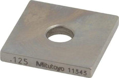 Mitutoyo - 0.125" Square Steel Gage Block - Accuracy Grade 0, Includes Certificate of Inspection - Eagle Tool & Supply