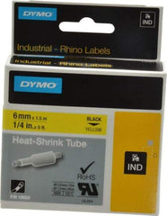 Dymo - 60" Long, Yellow Heat Shrinkable Polyolefin Heat Shrink Tubing - For RhinoPRO 3000 - Eagle Tool & Supply