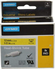 Dymo - 60" Long, Yellow Heat Shrinkable Polyolefin Heat Shrink Tubing - For RhinoPRO 3000 - Eagle Tool & Supply