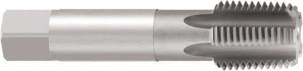 Emuge - 3/8-18 NPT Thread, 5 Flute Standard Pipe Tap - 4.331" OAL, 1.06" Thread Length, 0.7" Shank Diam, Bright Finish, Cobalt - Exact Industrial Supply