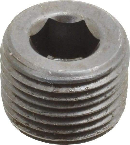 Value Collection - 3/8-18, 1/2" OAL, Alloy Steel Socket Pressure Plug - Uncoated, 3/4" Taper per Foot, 5/16" Hex Key - Eagle Tool & Supply